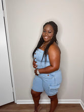 Load image into Gallery viewer, “Spring Break” Denim Romper
